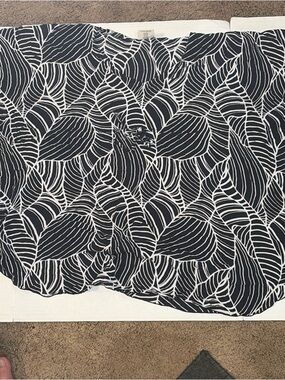 NoPuo Collection Black and White Leaf Print Shirt